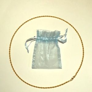 Gold Tone Slim Thread Necklace - Monet